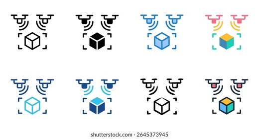 Swarm Sensing icon set multiple style collection 
