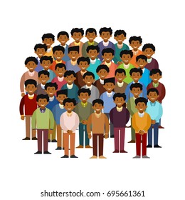 Swarthy men community vector concept in flat style