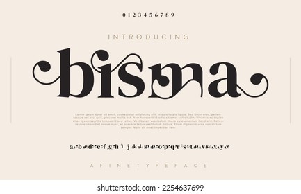 Swash bisma vintage creative alphabet. Luxury serif font typeface