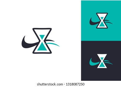 Swash Clock Logo Inspiration Template