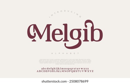 Swash luxury elegant alphabet letters and numbers. Vintage wedding typography classic serif font decorative vintage retro. creative vector illustration