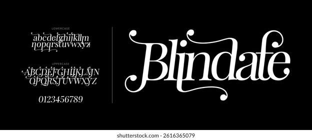 Swash Serif Font Elegant Decorative Typeface Vector EPS