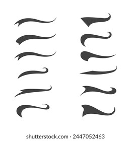 Swash and swooshes tails design template