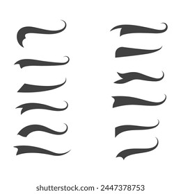 Swash and swooshes tails design template