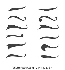 Swash and swooshes tails design template