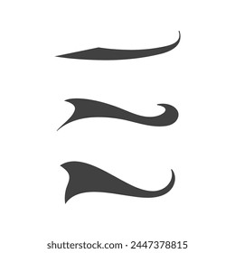 Swash and swooshes tails design template