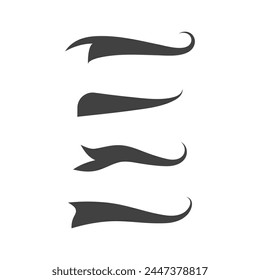 Swash and swooshes tails design template