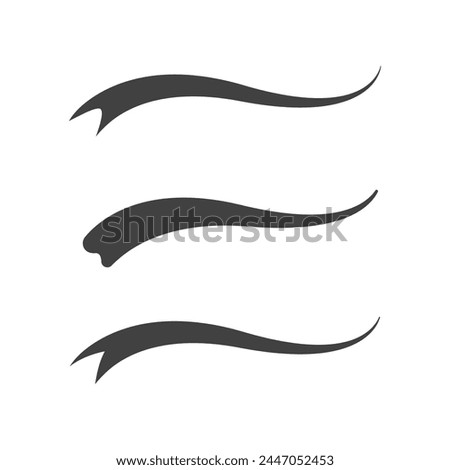 Swash and swooshes tails design template