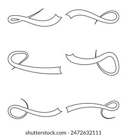 Swashes swoops and swishes calligraphy signs. Underlines hand drawn strokes. Vector symbols set. Swash vector. Eps10.