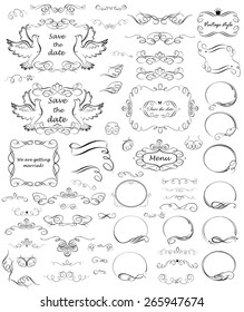 Swashes and vintage frames, design and titles