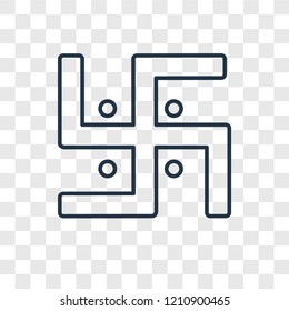 Swastica concept vector linear icon isolated on transparent background, Swastica concept transparency concept in outline style