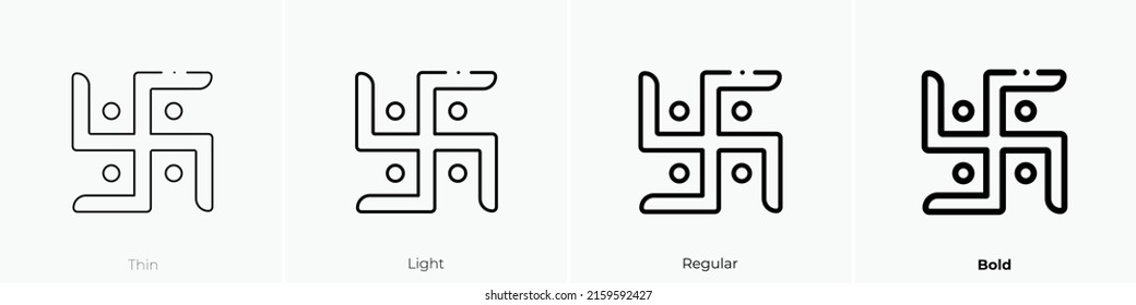 swastica icon. Linear style sign isolated on white background. Vector illustration.