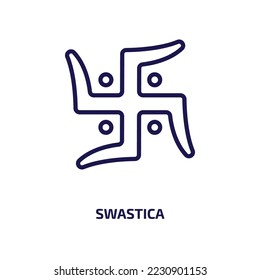 swastica icon from religion collection. Thin linear swastica, religion, india outline icon isolated on white background. Line vector swastica sign, symbol for web and mobile