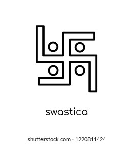 Swastica icon. Trendy modern flat linear vector Swastica icon on white background from thin line india collection, editable outline stroke vector illustration
