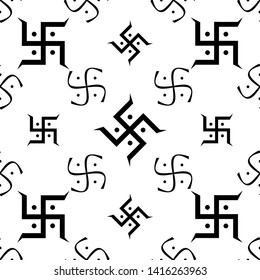 Swastica Symbol The Holy Motifseamless Pattern Vector Art Illustration