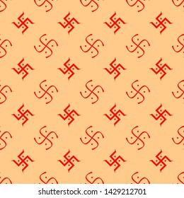 Swastica Symbol The Holy Motifseamless Pattern Vector Art Illustration