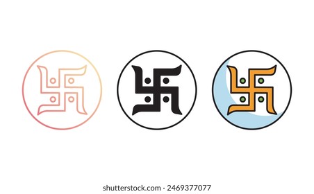Diseño del icono de Swastik con fondo blanco ilustración de stock