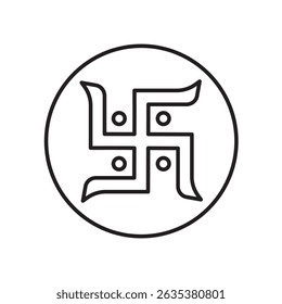swastik icon with white background vector stock illustration