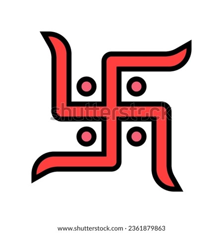 swastika hinduism color icon vector. swastika hinduism sign. isolated symbol illustration