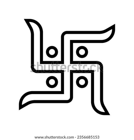 swastika hinduism line icon vector. swastika hinduism sign. isolated contour symbol black illustration