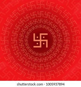 Swastika Hinduism symbol pattern background vector