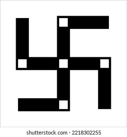 Swastika-Symbol oder Logo, Vektorgrafik eines Zeichensymboles einzeln - schwarz, weiß, hochwertiges Vektorsymbol auf weißem Hintergrund.