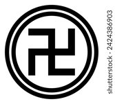 Swastika icon. Temple map symbol. Vector.