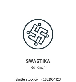 Swastika outline vector icon. Thin line black swastika icon, flat vector simple element illustration from editable religion concept isolated stroke on white background