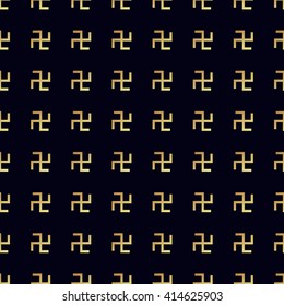 Swastika seamless pattern. Rotating cross, 