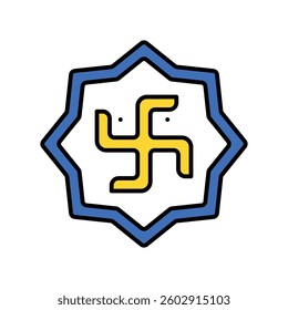 swastika vector filled outline icon. EPS 10 file