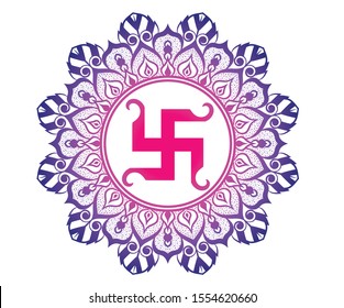 Swastika vector graphic mandala design, swastika vector pattern design art.