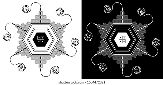 Swastika vector graphic mandala design, swastika vector pattern design art.