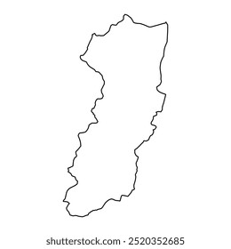 Mapa del distrito de Swat, división administrativa de Pakistán. Ilustración vectorial.