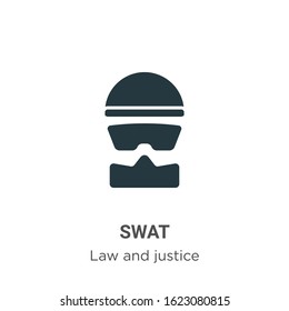 Swat glyph icon vector on white background. Flat vector swat icon symbol sign from modern law and justice collection for mobile concept and web apps design.