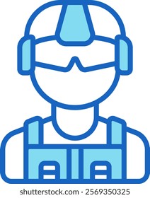 Swat Icon Blue Vector Illustration