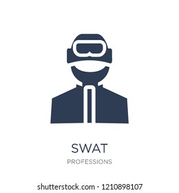 Swat icon. Trendy flat vector Swat icon on white background from Professions collection, vector illustration can be use for web and mobile, eps10