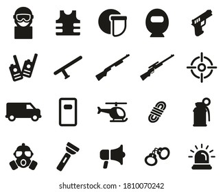 SWAT Team Icons Black & White Set Big