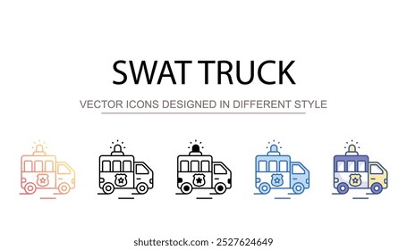 SWAT Truck icon design with white background stock illustration