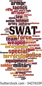 SWAT word cloud concept. Vector illustration