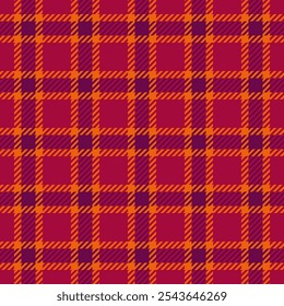 Swatch fabric texture tartan, party vector background textile. Length plaid seamless check pattern in red and bright colors palette.