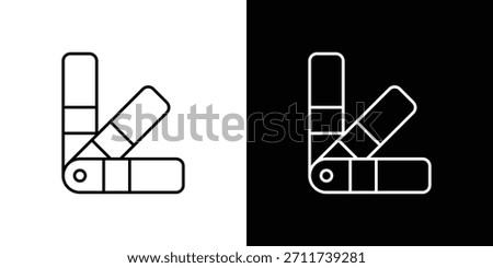 Swatch icons vector symbol with editable stroke lines for web designs