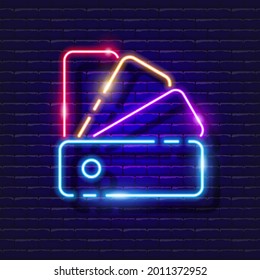 Swatch palette neon icon. Vector illustration for design. Repair tool glowing sign. Construction tools concept.