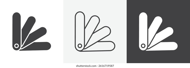 Swatchbook flat and liner vector icons set