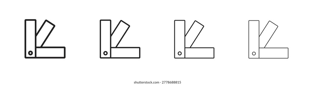 Swatchbook icon with Editable Strokes in thin to bold line styles
