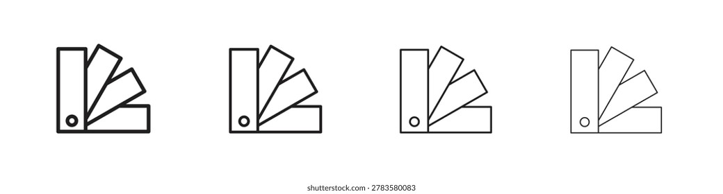 Swatchbook icon set in line style. symbol in outline style
