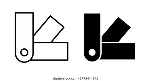 Swatchbook icon silhouette vector set. thin line pack.