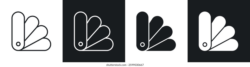 Swatchbook icons in flat and linear vector illustration on white background.