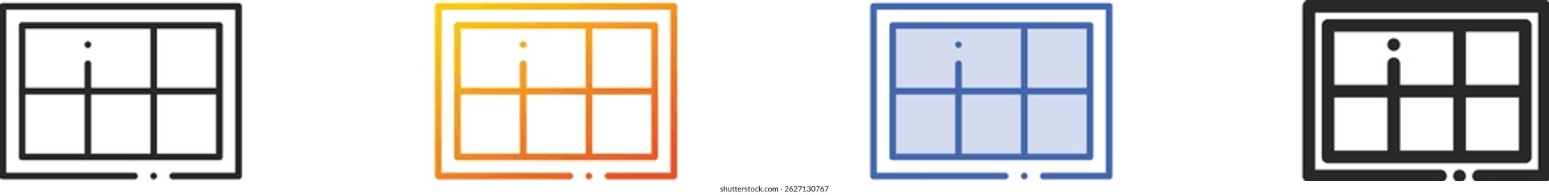 swatches icon.Thin Lineal, degradado, trazo azul y diseño de estilo audaz aislado sobre fondo blanco