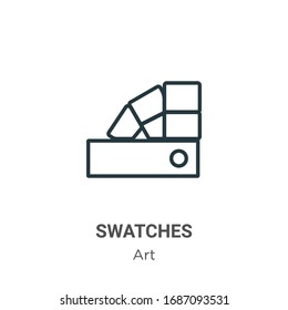 Swatches outline vector icon. Thin line black swatches icon, flat vector simple element illustration from editable art concept isolated stroke on white background
