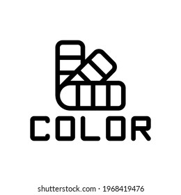 Swatches palette, color samples, simple icon. Black linear icon with editable stroke on white background